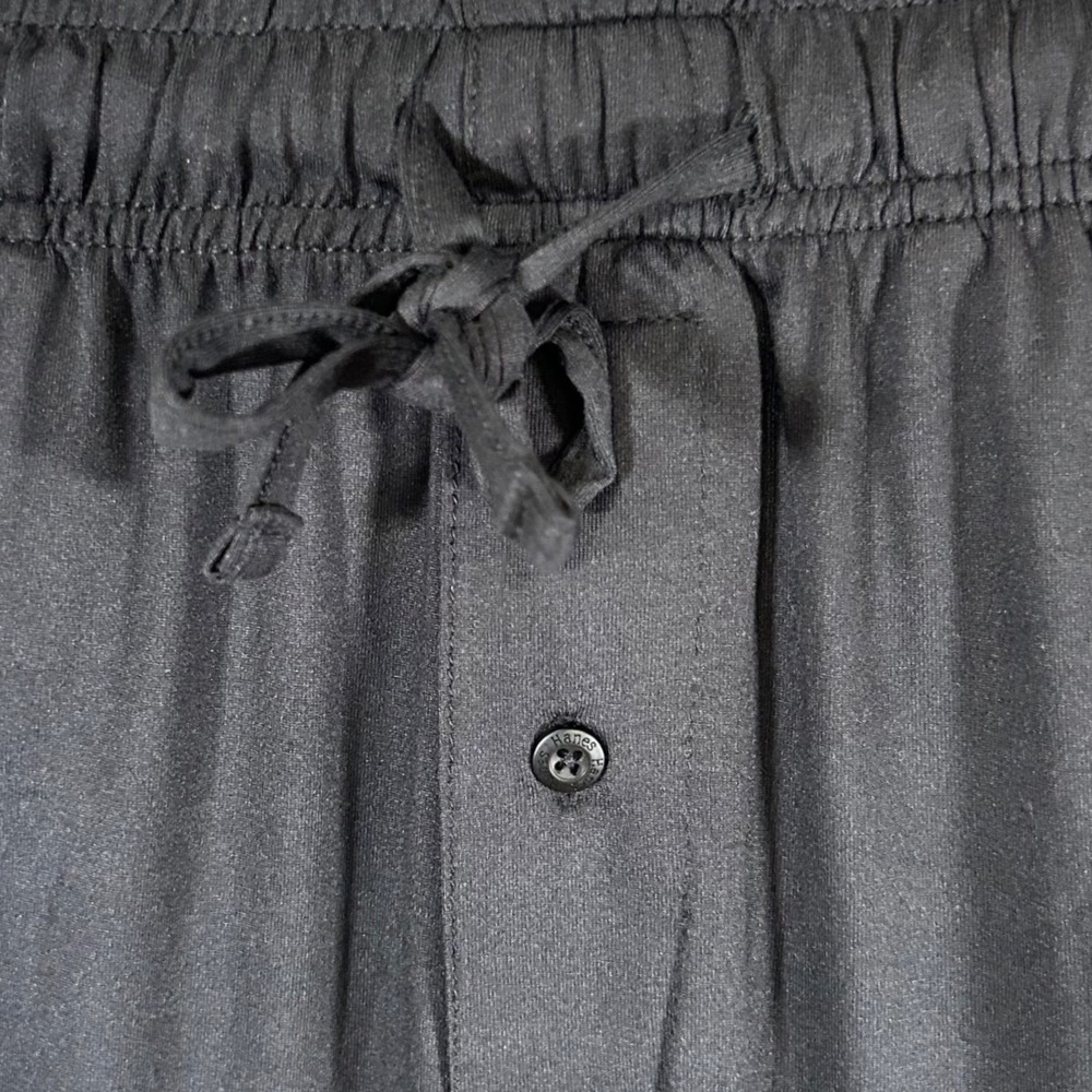 Hanes Mens Knit Sleep Pant Black Stretch Wicking Lounge Pajama Bottoms Small - Picture 2 of 9